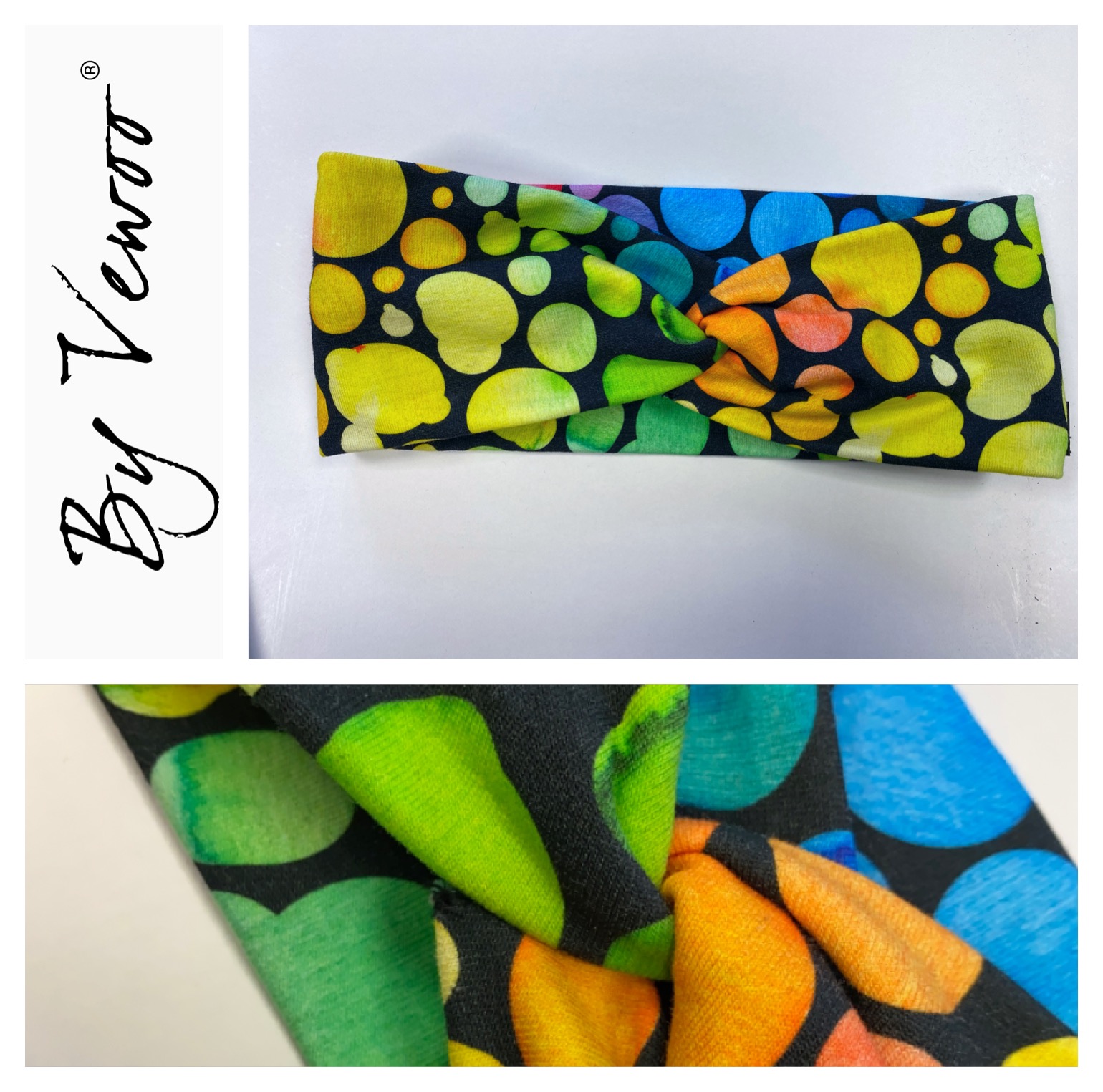 Dětský setík - set obsahuje: Rostoucí baggy “VEBAGGOUŠKY” plus čelenka zdarma - materiál teplákovina BAREVNÉ BUBLINKY/ČERNÁ - velikost 86/92