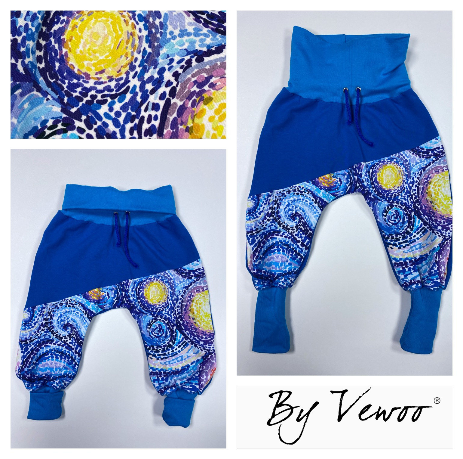 Dětský setík - set obsahuje : Rostoucí baggy - "VEBAGGOUŠKY" plus tričko za výhodnou cenu : materiál : teplákovina VESMÍRNÉ KOUZLENÍ/MODRÁ -velikost 86/92