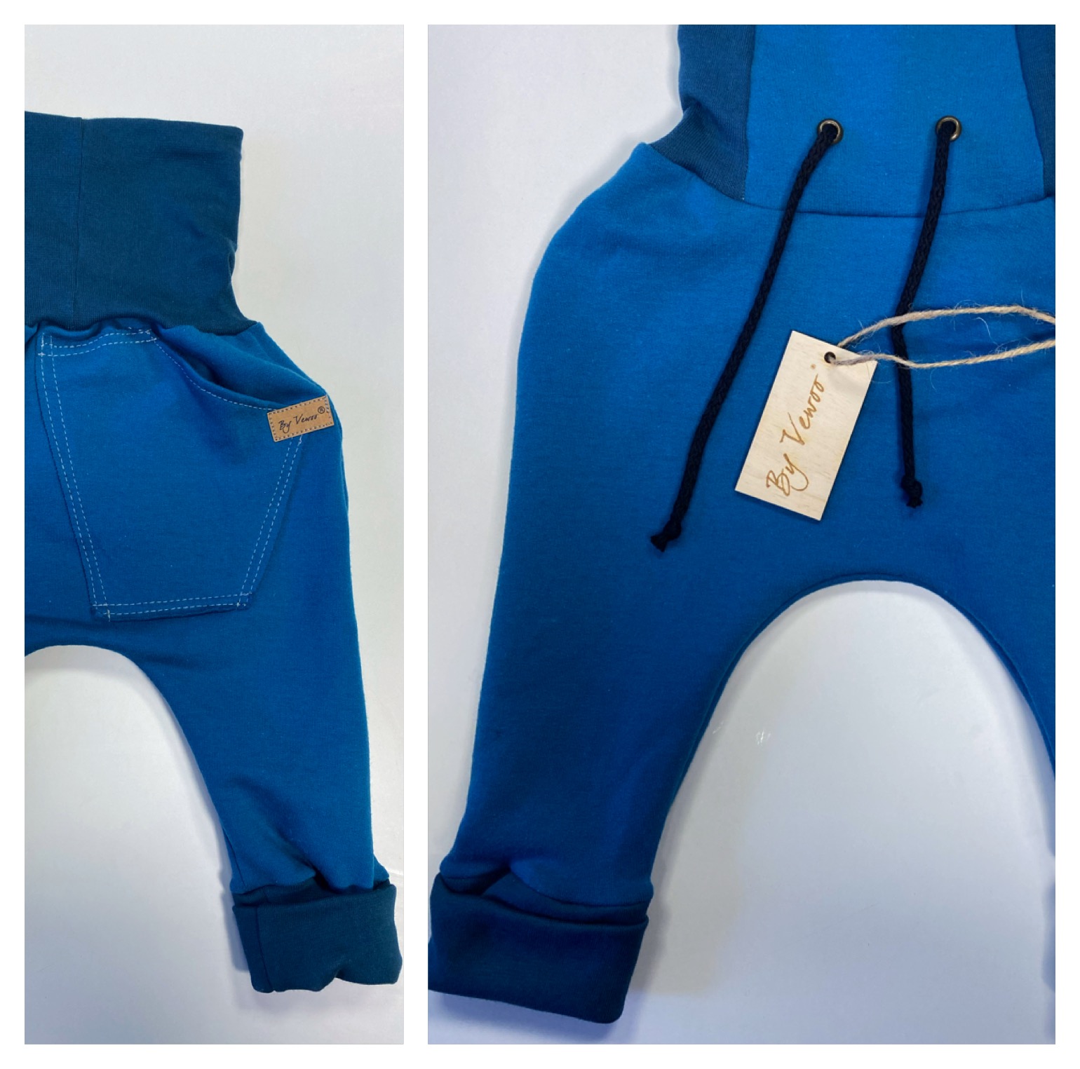 Dětský rostoucí setík - set obsahuje ->MIKINA  s Design kapsou - BAGGY, tepláčky s malou kapsičkou na zadečku  plus čepička s oušky za zvýhodněnou cenu  plus čepička s oušky - PETROLEJ - velikost 80/86