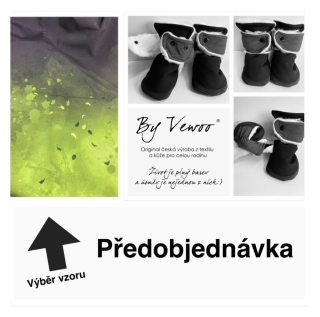 Barefoot Ťapkycapky - MERINO - VZOR ZELENÁ/ČERNÁ - EXTRA ZIMNÍ MERINO-PŘÍRODNÍ BERÁNEK -NEPROMOKAVÉ - SOFTSHELL střední capáčky prošité přírodním beránkem 2cm - 13cm - 14cm - 15cm - 16cm - 17cm